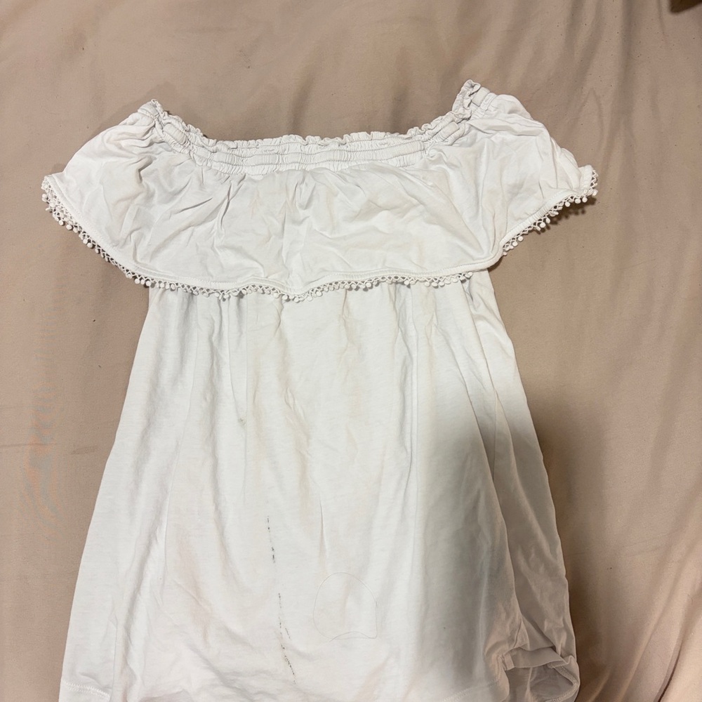 Ralph Lauren Off-Shoulder White Blouse